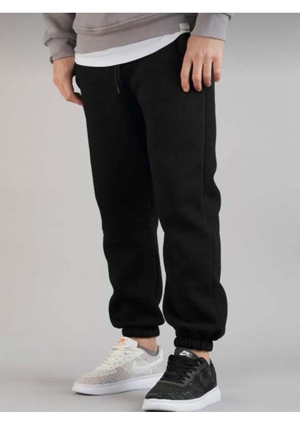 Erkek 3 Iplik Şardonlu Eşofman Alt Jogger Oversize