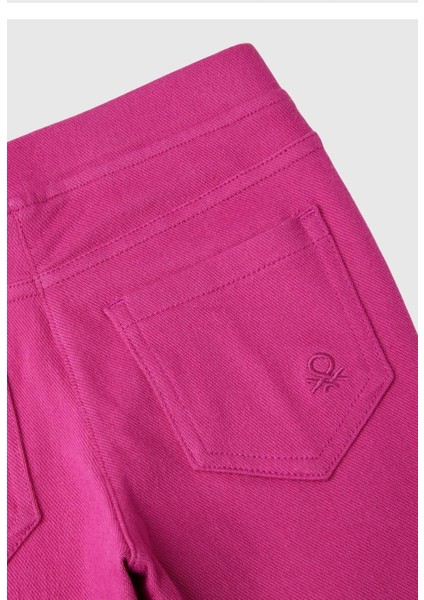 Kız Çocuk Logo Işlemeli Beli Lastikli Dar Kesim Pantolon E00X modelleri