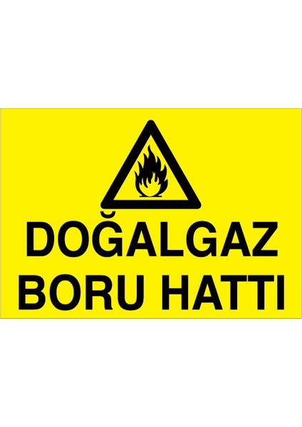 Dikkat Doğalgaz Boru Hattı Uyarı Tabelası - 20 x 30 Foreks - DG33