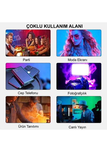 Video Fotoğraf Dolgu Işığı 9000K LCD Ekran RGB-CL120 LED 20 Efekt Dslr Vlog Canlı Yayın