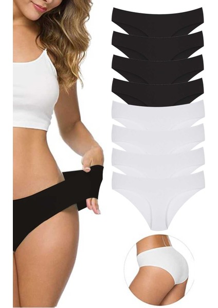 8 Adet Kadın Dikişsiz Lazer Kesim Esnek İz Yapmayan Külot S1