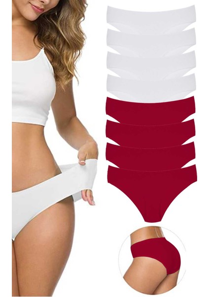 8 Adet Kadın Dikişsiz Lazer Kesim Esnek İz Yapmayan Külot S5