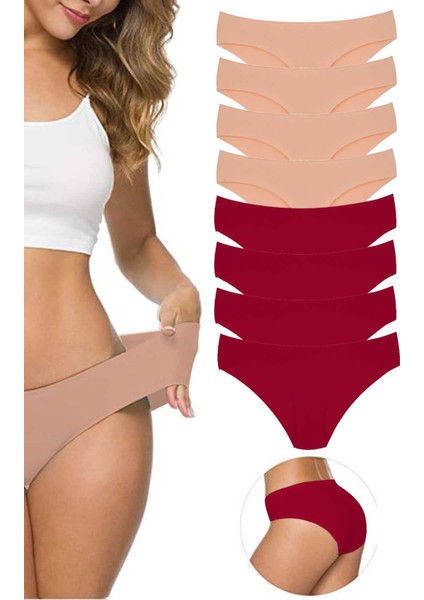 8 Adet Kadın Dikişsiz Lazer Kesim Esnek İz Yapmayan Külot S6