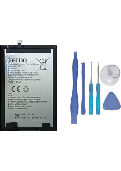 Tecno Spark 9t Uyumlu Batarya Pil Sıfır Orijinal + Tamir Seti
