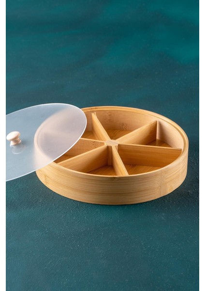 6 Bölmeli Bambu Çerezlik - Şekerlik Saklama ve Sunum Kutusu modelleri