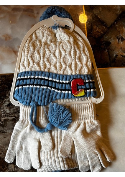 Bere Atkı Eldiven Takım 4-8 Yaş Erkek Letter C