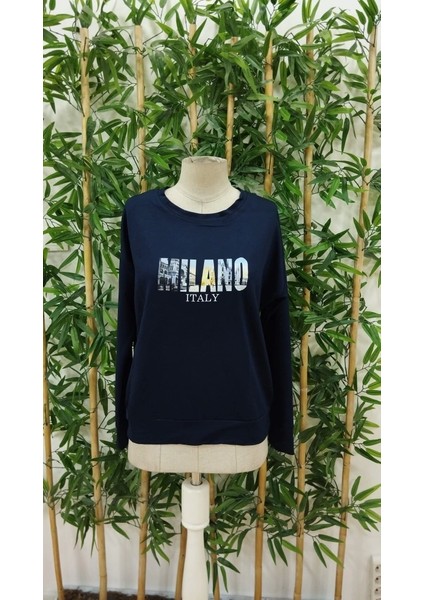 Kadın Uzun Kollu Bisiklet Yaka Desenli Viskon Iki Iplik Bluz fırsatları