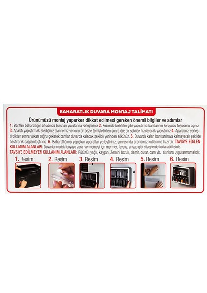 12 Li Standlı Kaşıklı ve Kapaklı Baharatlık 12 Li