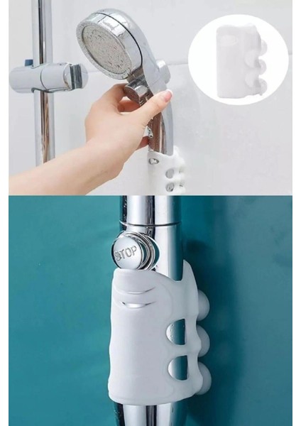 Vantuzlu Silikon Duş - Banyo Başlığı Askı Tutucu
