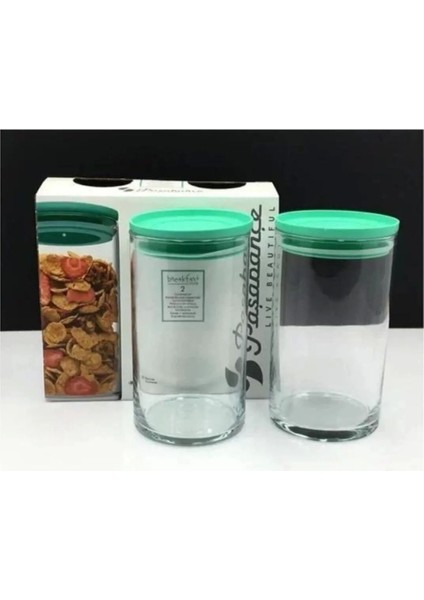 Paşabahçe Breakfast Club Vakum Kapaklı Cam Saklama Kabı 2'li