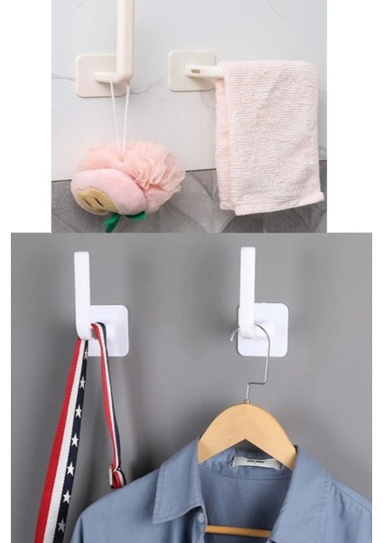 Yapışkanlı L Şeklinde Havlu Askısı Mutfak Banyo Takı Kupa Kapak Bardak Duvar Askısı Tutucu