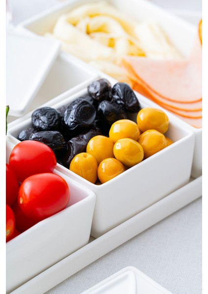 6 Parça Oval Tepsili Porselen Kapaklı Kahvaltı Takımı Seti indirimleri