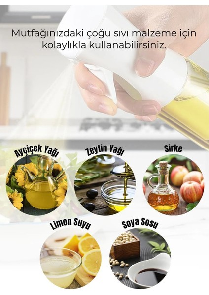 Airfryer Sprey Sprey Cam Şişe - Zeytinyağı, Sirke, Yağ, Izgara, Fritöz, Salata, Yağ Püskürtücü