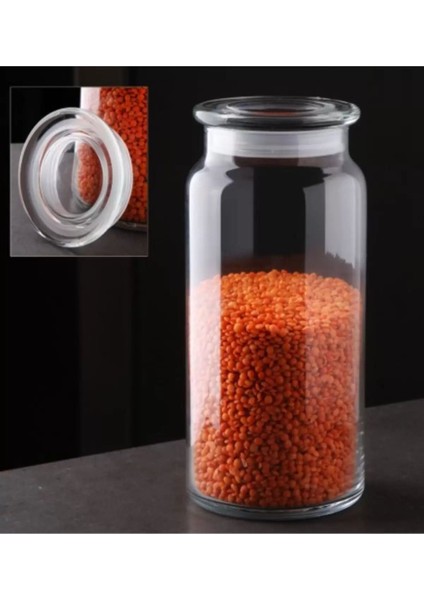 Cam Kapkalı Oval Kavanoz 2 Adet 1300 ml