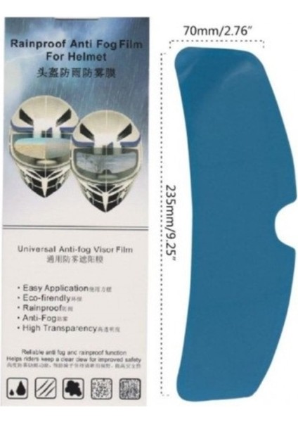 Kask Yağmur Kaydırıcı - Anti-Sis Hidrofobik Film