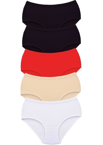 5 Adet Kadın Yüksek Bel Bato Kalın Lastik Külot S13