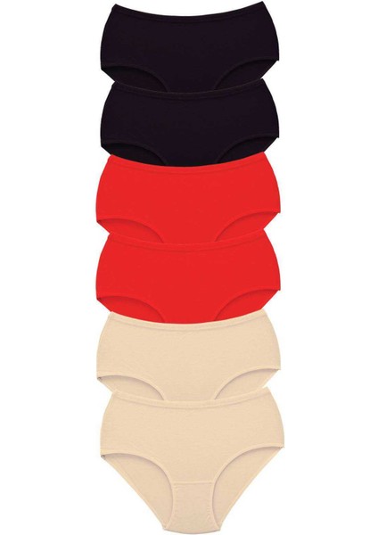 6 Adet Kadın Yüksek Bel Bato Kalın Lastik Külot S11