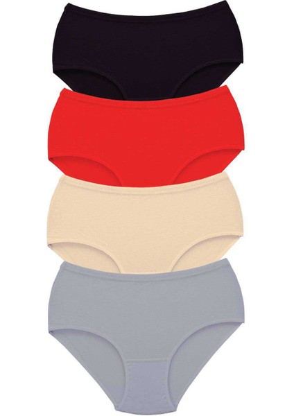 4 Adet Kadın Yüksek Bel Bato Kalın Lastik Külot S11