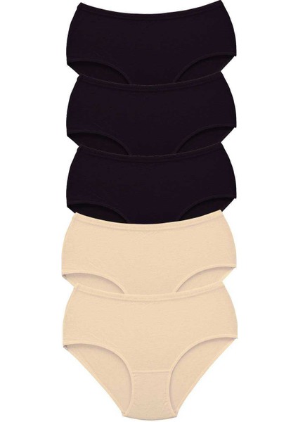 5 Adet Kadın Yüksek Bel Bato Kalın Lastik Külot S3
