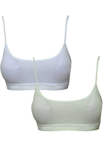 Pedli Ip Askılı Beyaz ve Krem Büstiyer 2 Adet