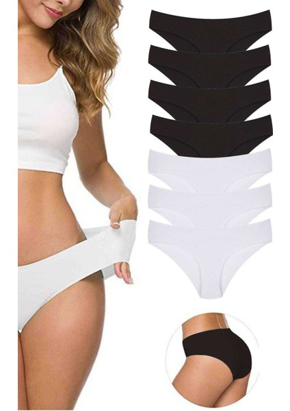 7 Adet Kadın Dikişsiz Lazer Kesim Esnek İz Yapmayan Külot S1