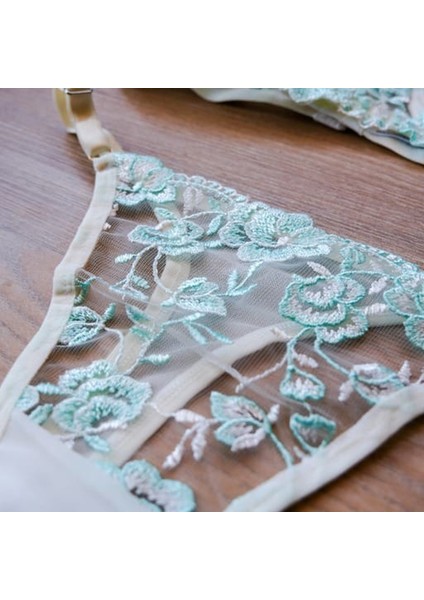 Çiçek Desenli Brode Bralet Alt Üst Takım - Güpürlü Tül Sütyen ve Külot Takım - Çeyizlik Hediyelik modelleri