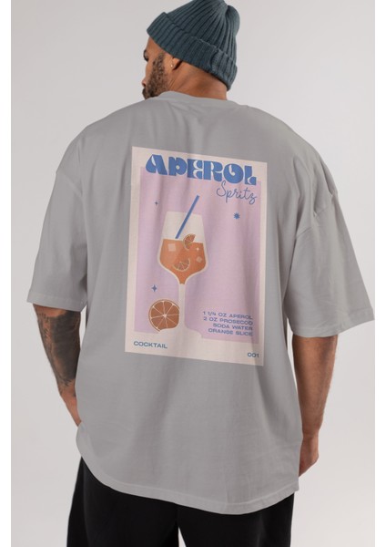 Aperol Spritz Arka Baskılı Oversize T-Shirt Erkek Kadın Unisex %100 Pamuk Bisiklet Yaka Tişort indirimleri
