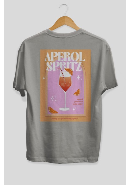 Aperol Spritz 2 Arka Baskılı Oversize T-Shirt Erkek Kadın Unisex %100 Pamuk Bisiklet Yaka Tişort fiyatları