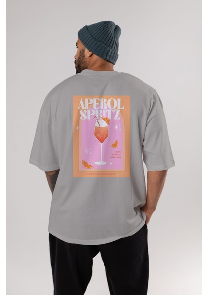 Aperol Spritz 2 Arka Baskılı Oversize T-Shirt Erkek Kadın Unisex %100 Pamuk Bisiklet Yaka Tişort fırsatları