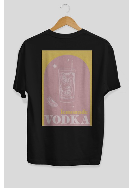 Vodka Limon Arka Baskılı Oversize T-Shirt Erkek Kadın Unisex %100 Pamuk Bisiklet Yaka Tişort fiyatları