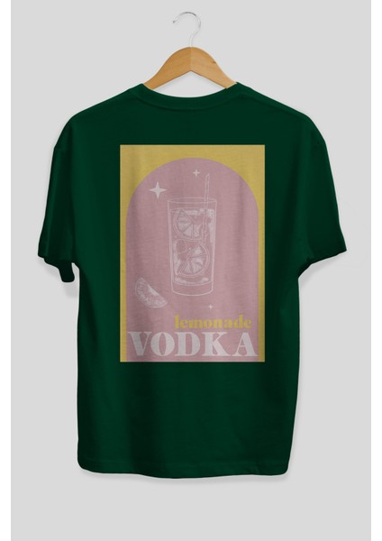 Vodka Limon Arka Baskılı Oversize T-Shirt Erkek Kadın Unisex %100 Pamuk Bisiklet Yaka Tişort fiyatları