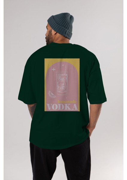 Vodka Limon Arka Baskılı Oversize T-Shirt Erkek Kadın Unisex %100 Pamuk Bisiklet Yaka Tişort indirimleri