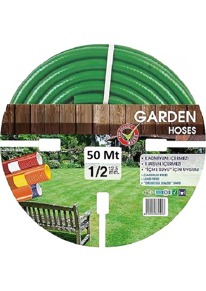 Garden VGK50 Kırılmaz Örgülü Bahçe Su Hortumu 50 mt