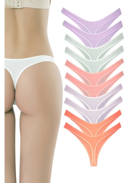 10 Adet Pamuklu Kadın Klasik Tanga Soft Renkler fiyatları