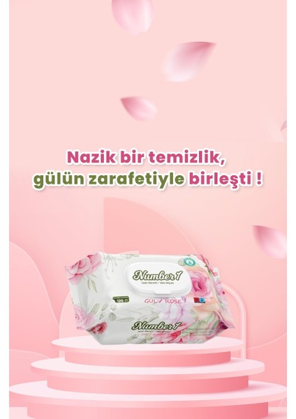 Gül Kokulu Islak Mendil 12x90