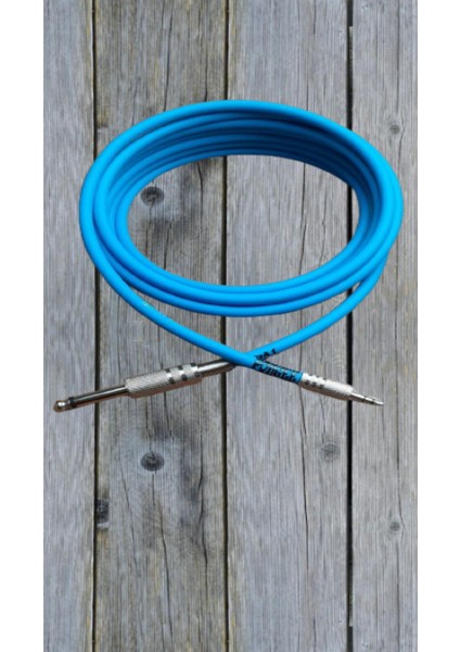 Jack Kablo Bir Ucu 6.3 mm Diğer Ucu 3,5 mm 3mt Mavi