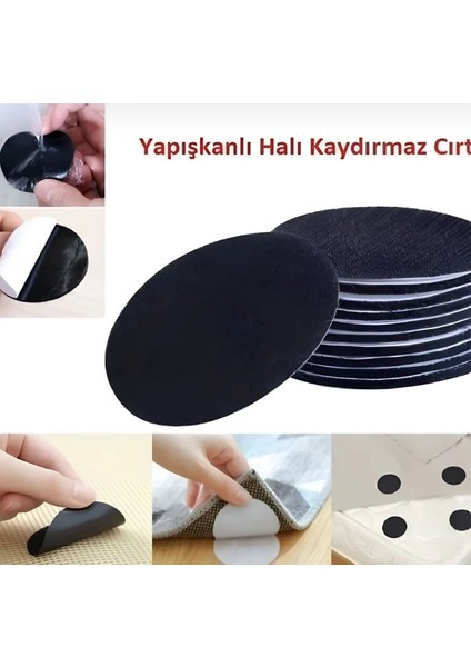 10 Adet Halı Kilim Nevresim Örtü Kaydırmaz Minder Cırt Bant Seti Yapışkanlı Halı Kaydırmaz