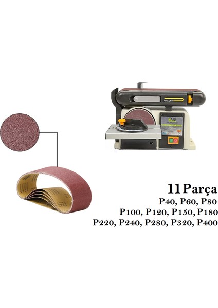 Hais 491GL Uyumlu Tezgah Bant Zımpara Kağıdı 11 Parça