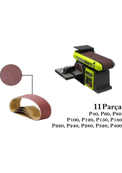 Ryobi RBDS4601G Uyumlu Tezgah Bant Zımpara Kağıdı 11 Parça