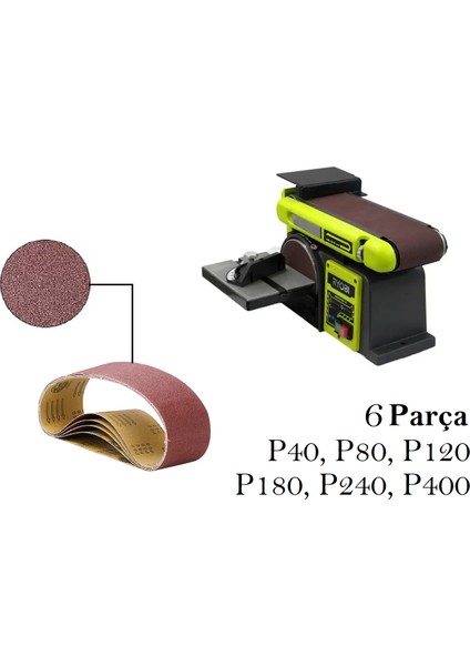 Ryobi RBDS4601G Uyumlu Tezgah Bant Zımpara Kağıdı 6 Parça