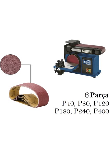 Scheppach BTS800 Uyumlu Tezgah Bant Zımpara Kağıdı 6 Parça