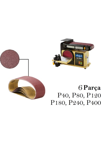 Scheppach BTS900X Uyumlu Bant Zımpara Kağıdı 6 Parça