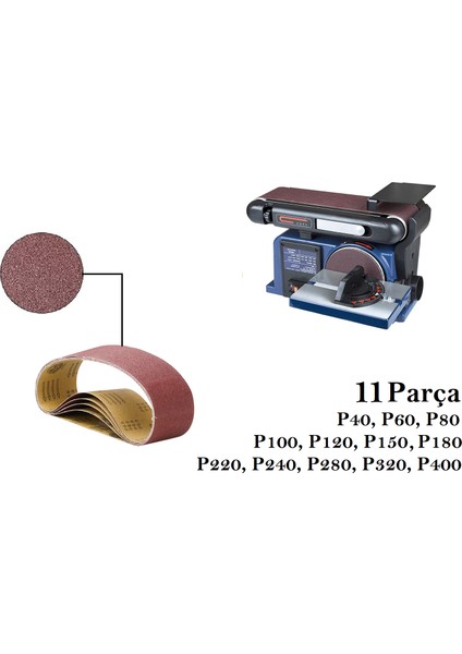 Promax PM72501 Uyumlu Tezgah Bant Zımpara Kağıdı 11 Parça