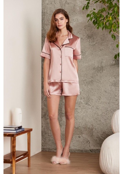 Brandy Kadın Saten Biyeli Pijama Takımı 1205 modelleri
