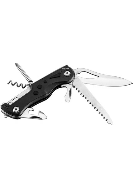 8 Fonksiyonlu Paslanmaz Çelik Çok Amaçlı Katlanır Testere Tirbuşon Tornavida Açacak Çakı