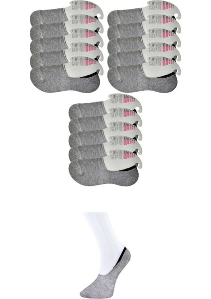 Gri Kadın Babet Çorap 15 Çift