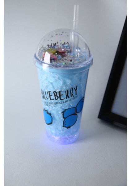 Bluberry Desenli Pipetli Su Şişesi
