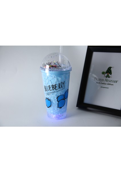 Bluberry Desenli Pipetli Su Şişesi