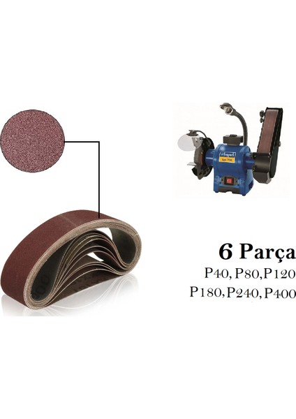 Scheppach BGS700 Uyumlu Bant Zımpara Kağıdı 6 Parça