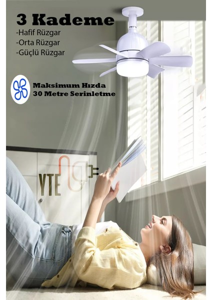 Sessiz 6 Kanatlı Dim Işıklı Uzaktan Kumandalı Işıklı Tavan Vantilatörü fiyatları